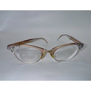 ArtCraft Vintage Eyeglasses Aluminum 1950s Champagne Silver Colors 12k GF 6”